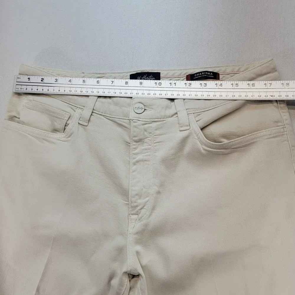 34 Heritage Charisma Pants Mens 35x30 Cream Classic Comfort Rise Luxury Stretch